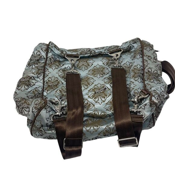 Petunia Pickle bottom embroidered Diaper bag larger BoxU Mint and brown - Picture 2 of 12